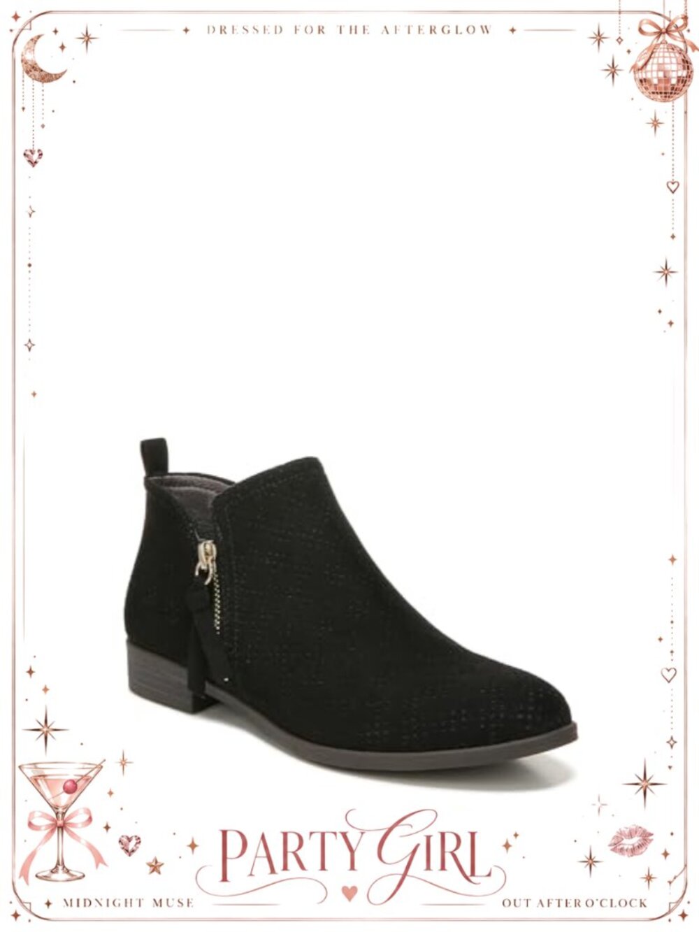 Womens Rate Zip Ankle Bootie Recycled Microfiber Comfort